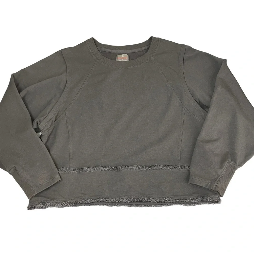 Free People FP Movement Where The Wind Blows Gray Pullover Sweatshirt - Picture 13 of 14